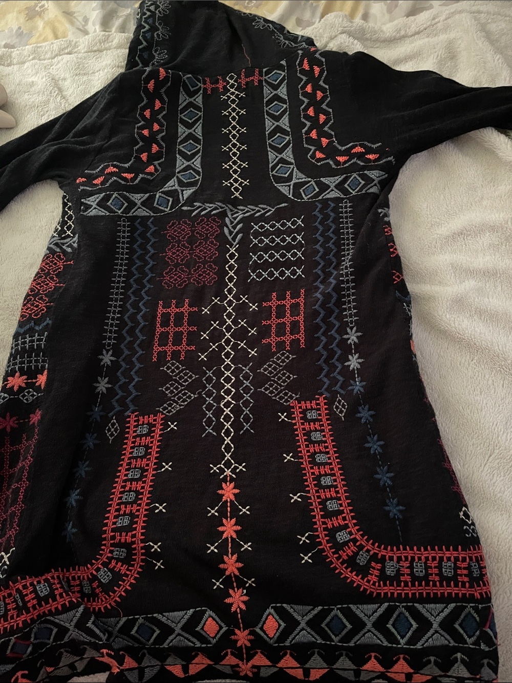Crochet cardigan hooded sweater Women’s XS black 19 x 39.5 approximately - Picture 5 of 6